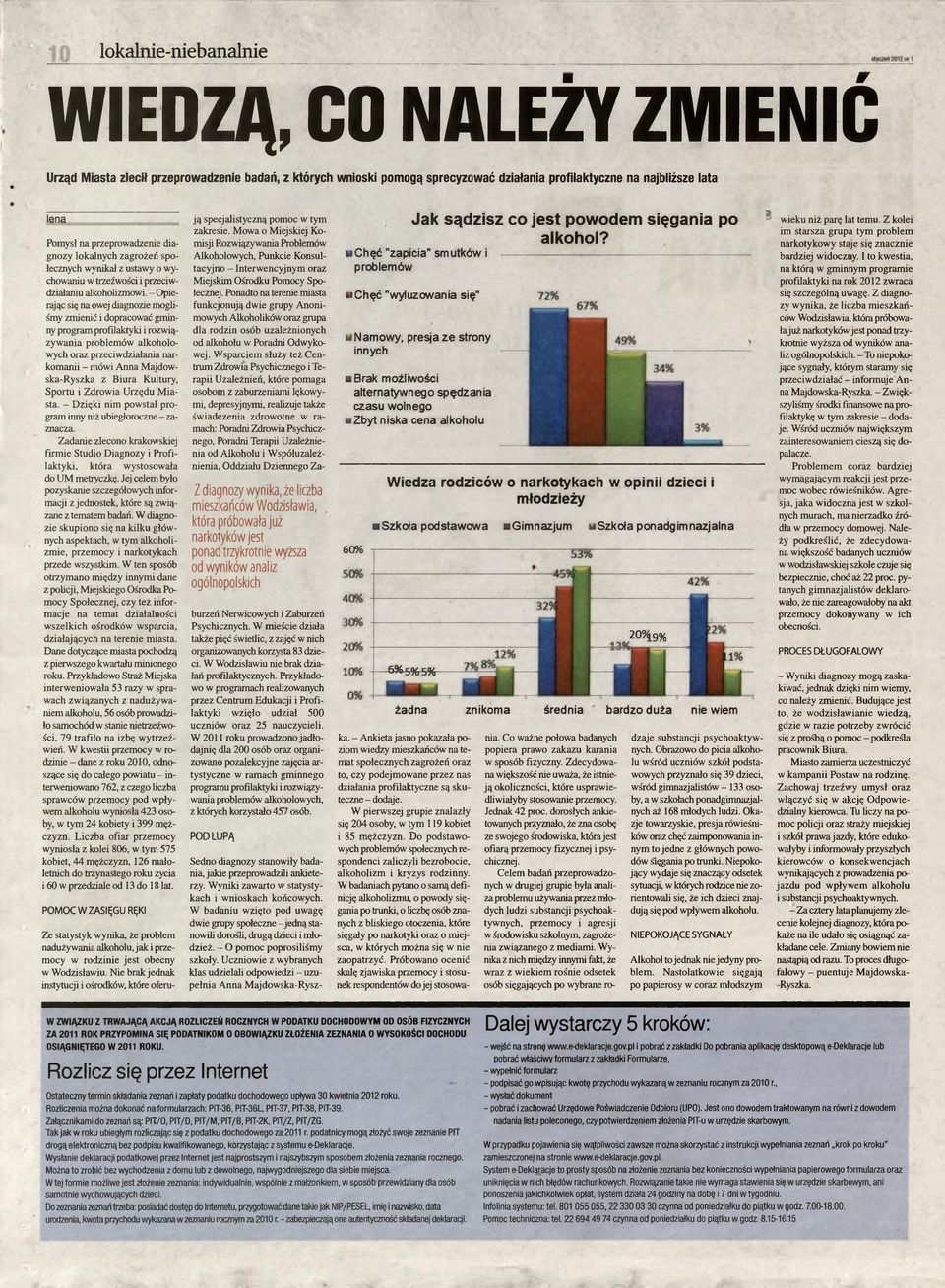 - Opierając się na owej diagnozie mogliśmy zmienić i dopracować gminny program profilaktyki i rozwiązywania problemów alkoholowych oraz przeciwdziałania narkomanii - mówi Anna Majdowska-Ryszka z