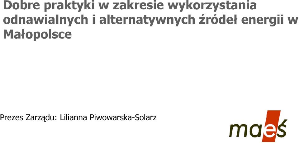 alternatywnych źródeł energii w