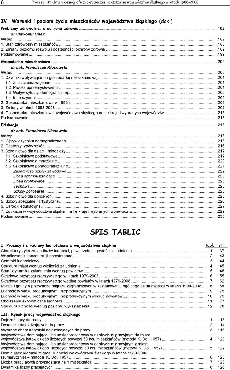 .. 199 Gospodarka mieszkaniowa... 200 dr hab. Franciszek Kłosowski Wstęp... 200 1. Czynniki wpływające na gospodarkę mieszkaniową... 201 1.1. Zniszczenia wojenne... 201 1.2. Proces uprzemysłowienia.