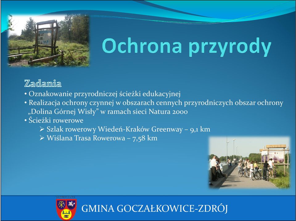 Górnej Wisły w ramach sieci Natura 2000 Ścieżki rowerowe Szlak