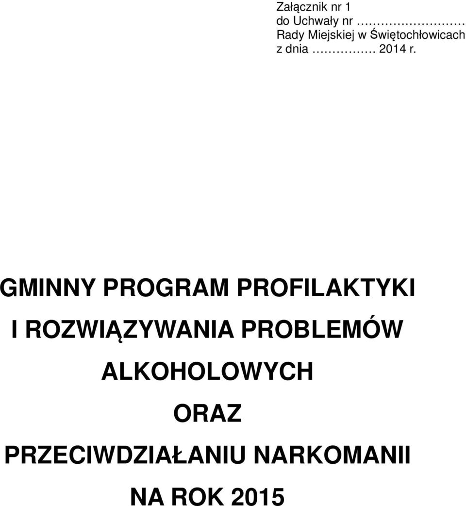 GMINNY PROGRAM PROFILAKTYKI I ROZWIĄZYWANIA