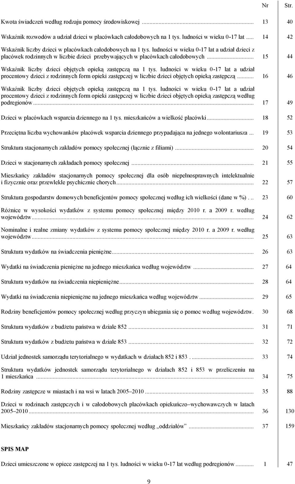 .. 15 44 Wskaźnik liczby dzieci objętych opieką zastępczą na 1 tys. ludności w wieku 0-17 lat a udział procentowy dzieci z rodzinnych form opieki zastępczej w liczbie dzieci objętych opieką zastępczą.