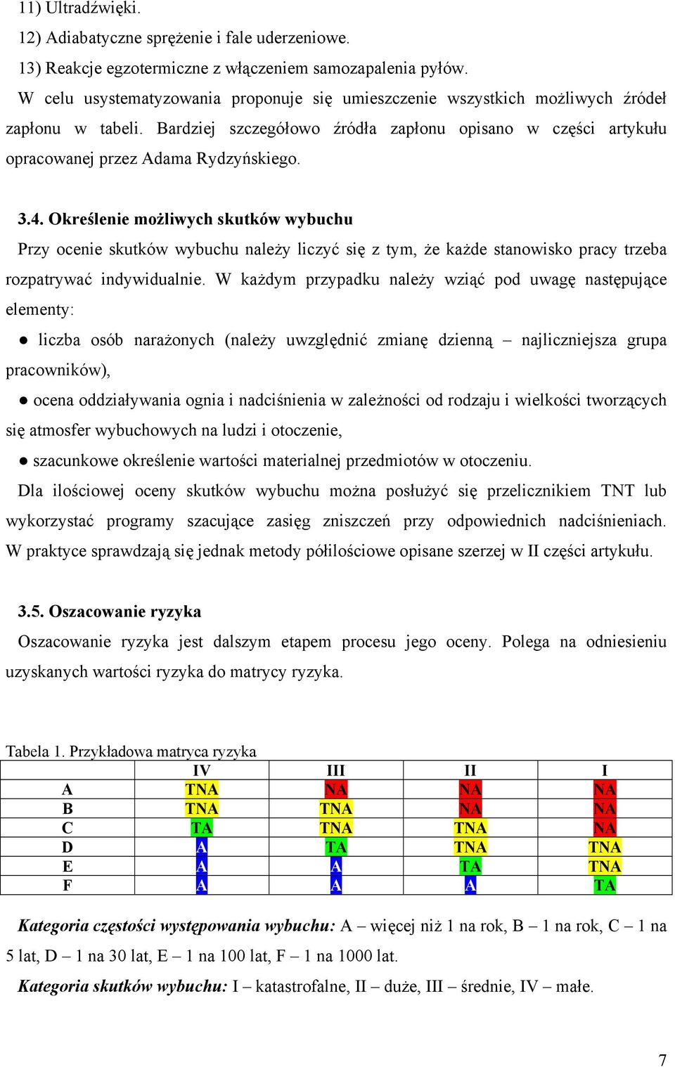 4. Określenie możliwych skutków wybuchu Przy ocenie skutków wybuchu należy liczyć się z tym, że każde stanowisko pracy trzeba rozpatrywać indywidualnie.