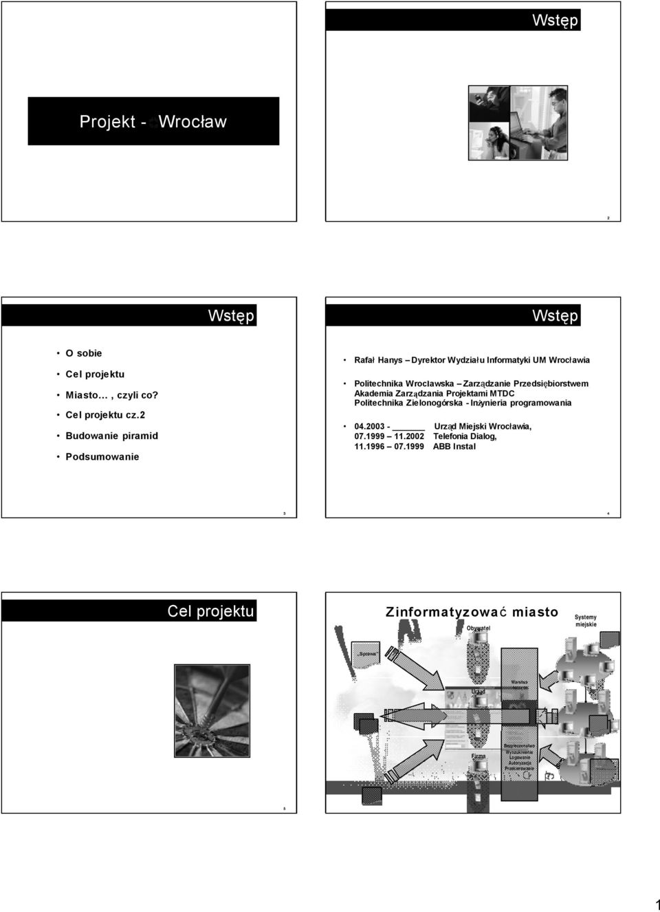 2003 - Urz d Miejski Wroc awia, 07.1999 11.2002 Telefonia Dialog, 11.1996 07.