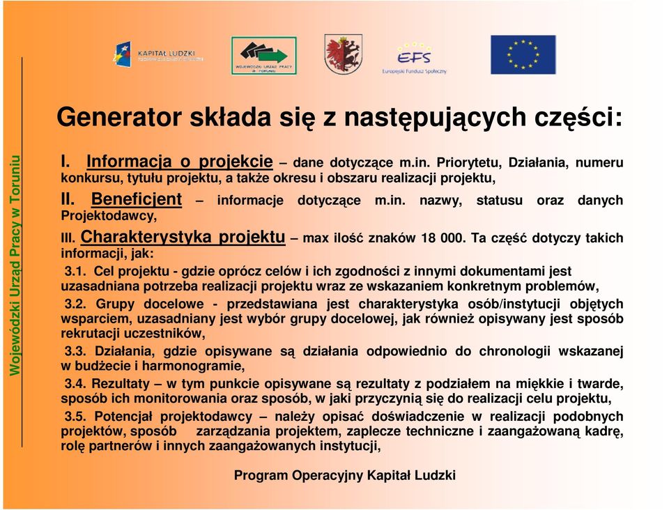 Charakterystyka projektu max ilość znaków 18