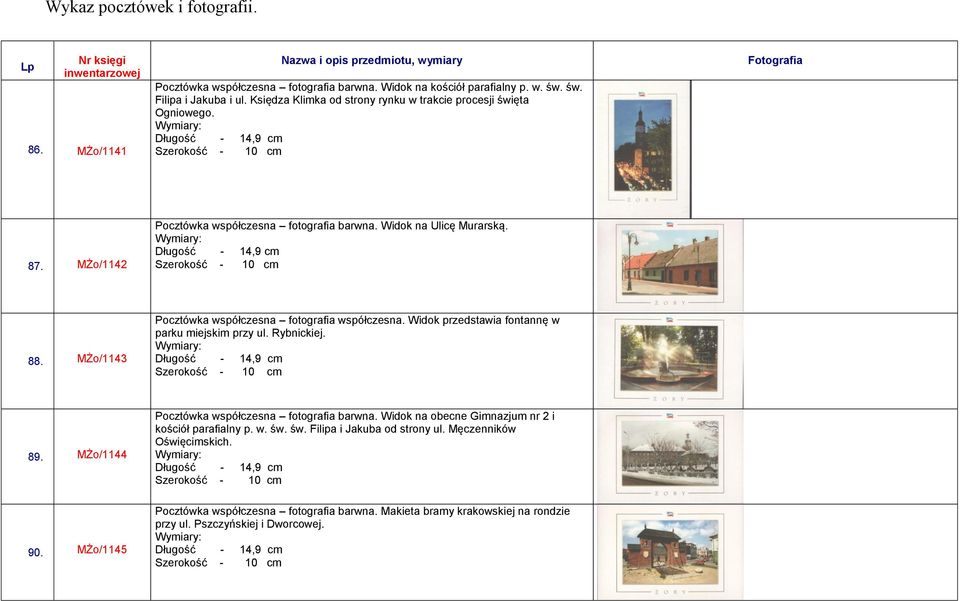 MŻo/1143 Pocztówka współczesna fotografia współczesna. Widok przedstawia fontannę w parku miejskim przy ul. Rybnickiej. 89. MŻo/1144 Pocztówka współczesna fotografia barwna.