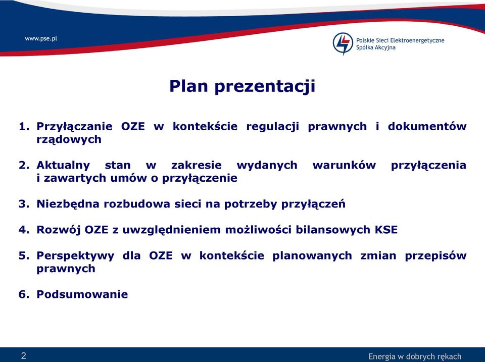 Niezbędna rozbudowa sieci na potrzeby przyłączeń 4.