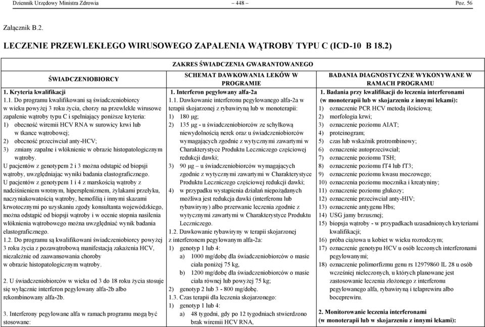 1. Do programu kwalifikowani są świadczeniobiorcy w wieku powyżej 3 roku życia, chorzy na przewlekłe wirusowe zapalenie wątroby typu C i spełniający poniższe kryteria: 1) obecność wiremii HCV RNA w