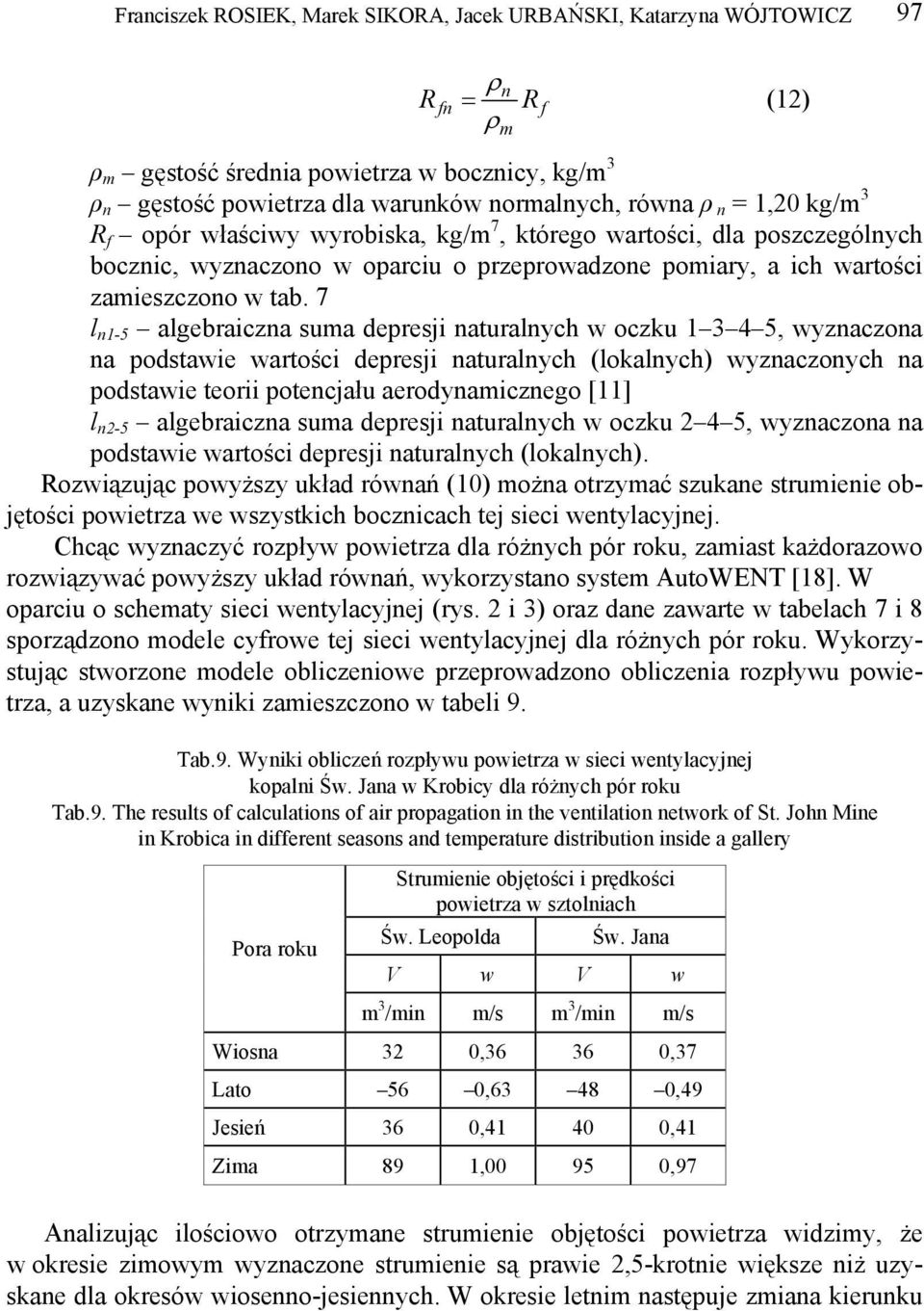 7 l n1-5 algebraiczna suma depresji naturalnych w oczku 1 3 4 5, wyznaczona na podstawie wartości depresji naturalnych (lokalnych) wyznaczonych na podstawie teorii potencjału aerodynamicznego [11] l