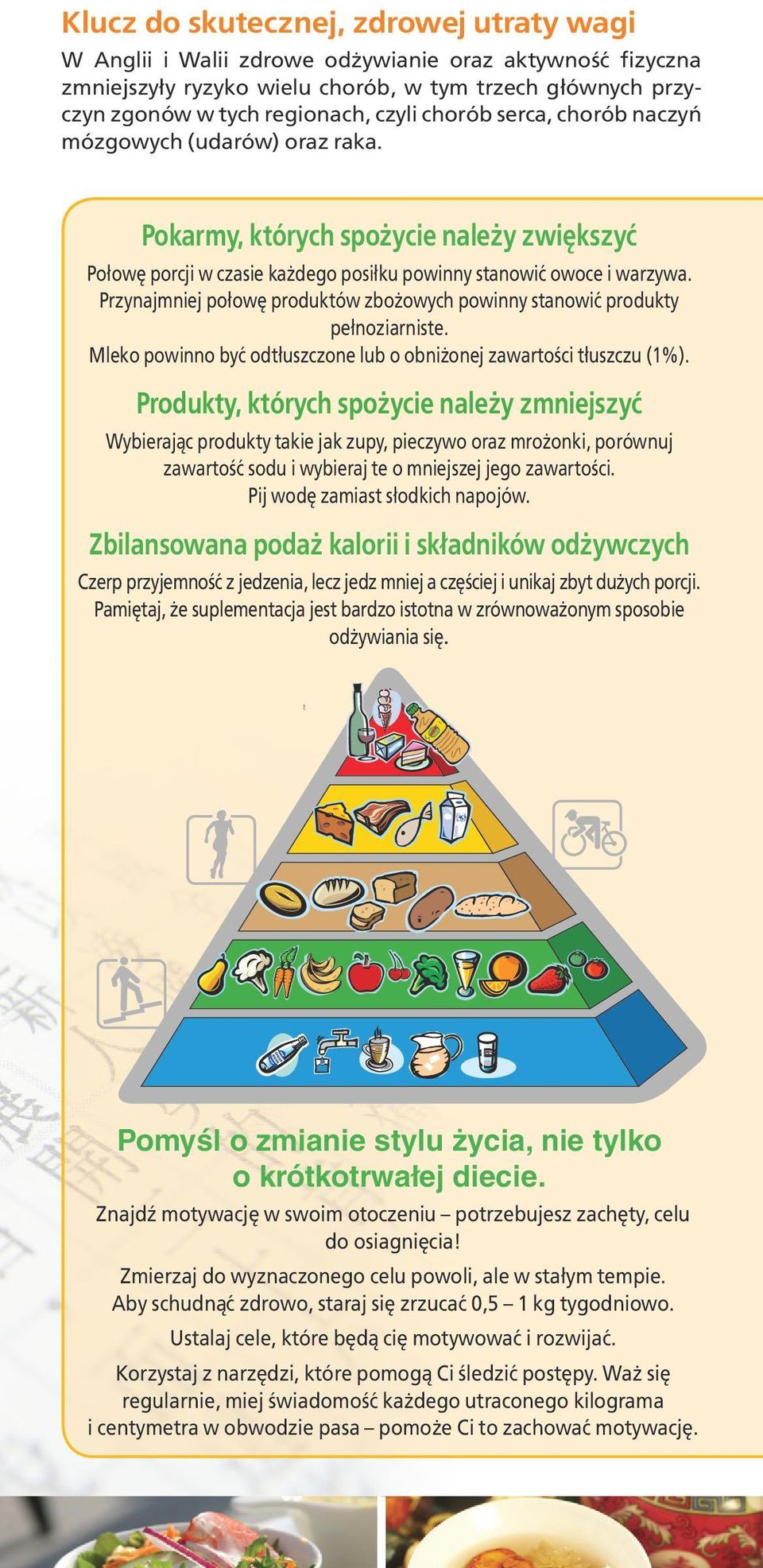 Przynajmniej połowę produktów zbożowych powinny stanowić produkty pełnoziarniste. Mleko powinno być odtłuszczone lub o obniżonej zawartości tłuszczu (1%).