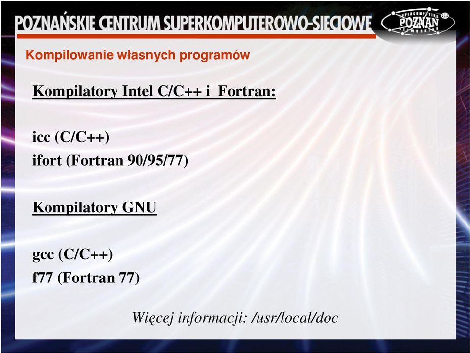 (Fortran 90/95/77) Kompilatory GNU gcc
