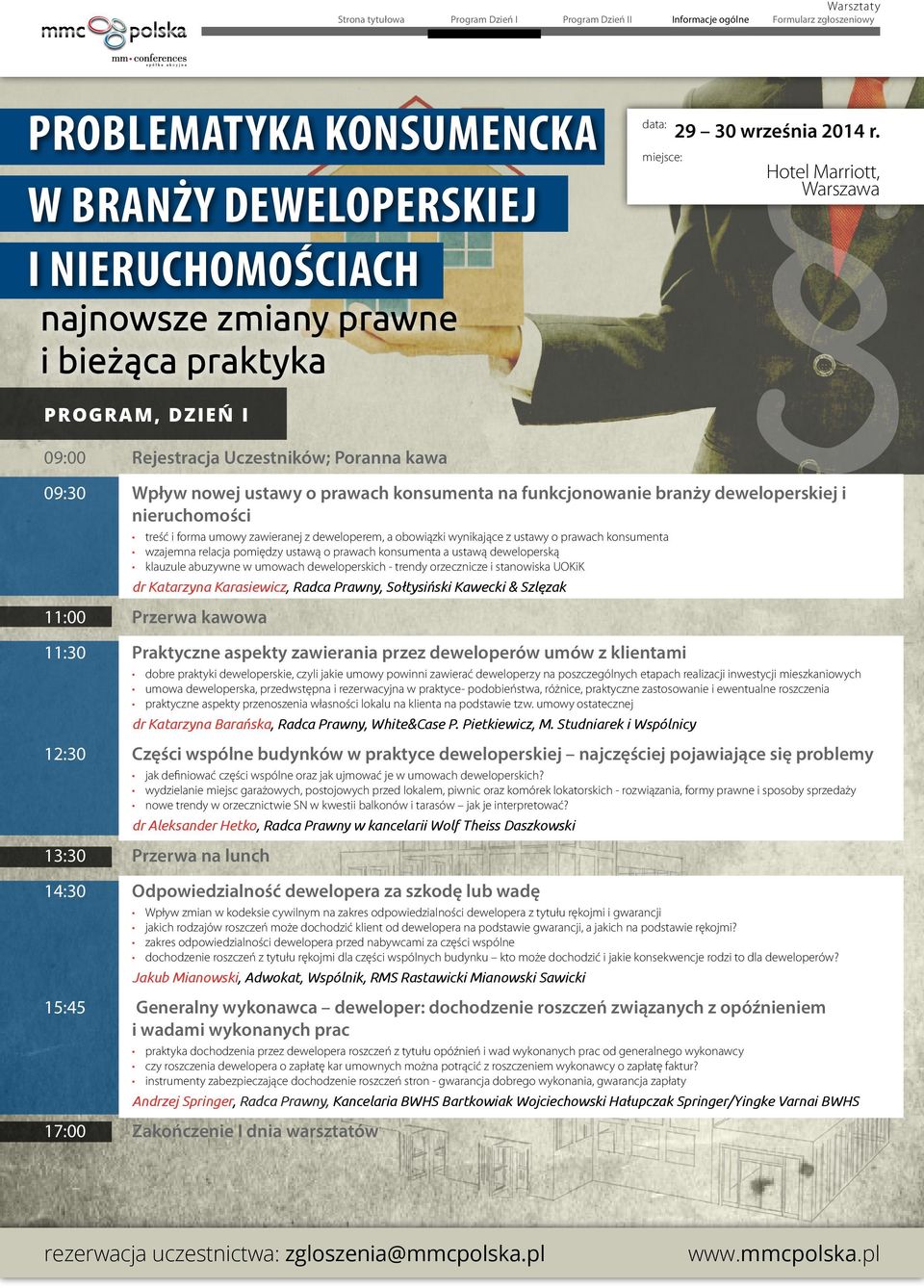 abuzywne w umowach deweloperskich - trendy orzecznicze i stanowiska UOKiK dr Katarzyna Karasiewicz, Radca Prawny, Sołtysiński Kawecki & Szlęzak 11:00 Przerwa kawowa 11:30 Praktyczne aspekty