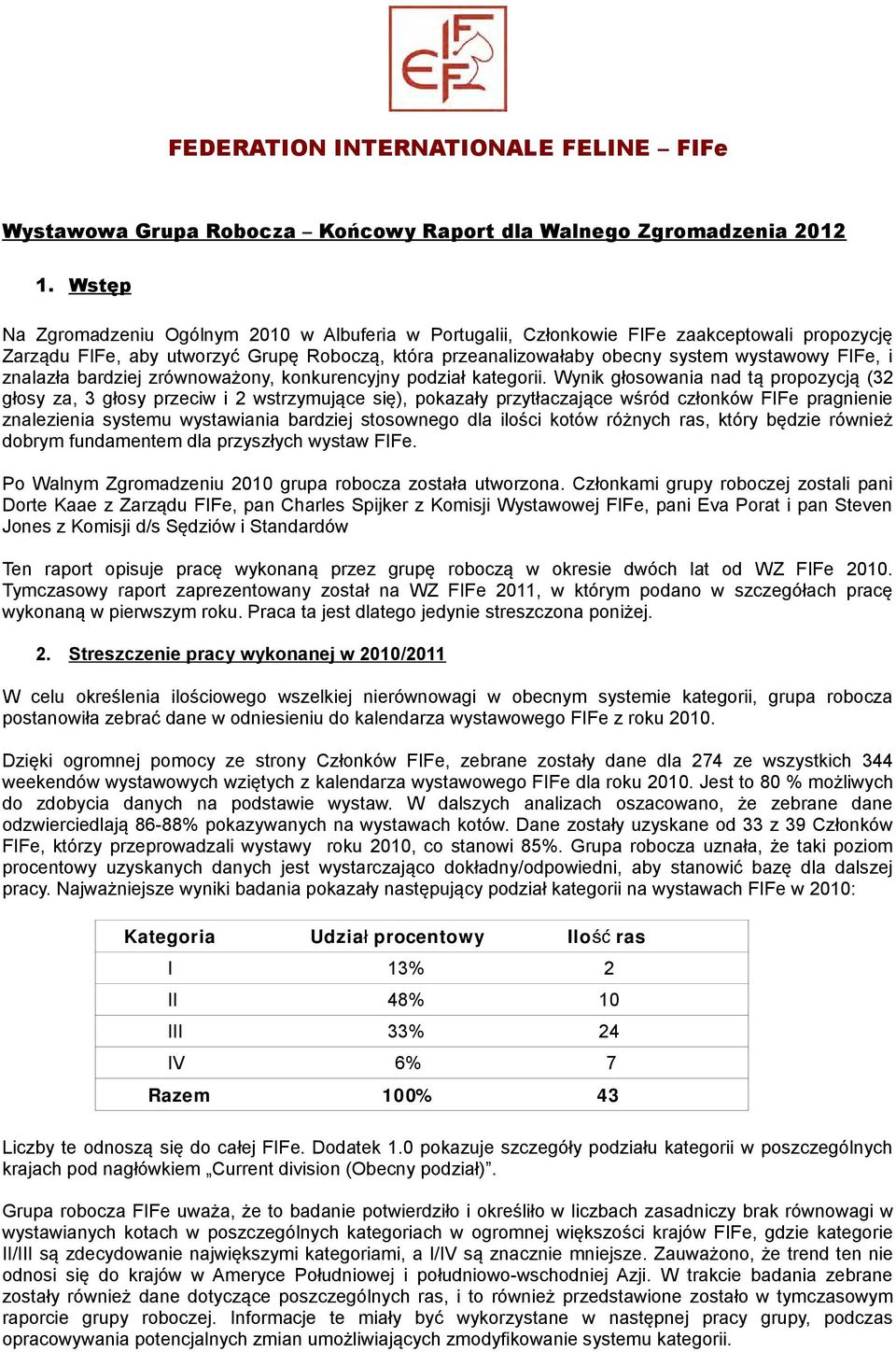 znalazła bardziej zrównoważony, konkurencyjny podział kategorii.