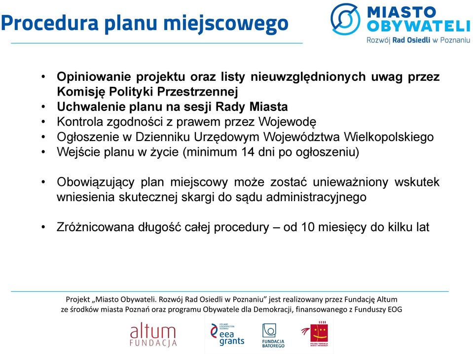 Województwa Wielkopolskiego Wejście planu w życie (minimum 14 dni po ogłoszeniu) Obowiązujący plan miejscowy może zostać