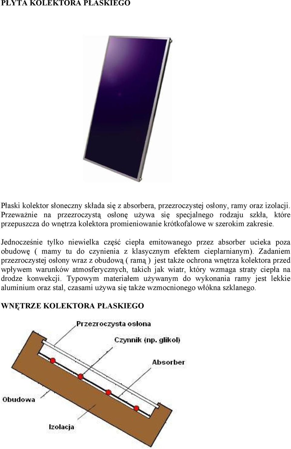 Jednocześnie tylko niewielka część ciepła emitowanego przez absorber ucieka poza obudowę ( mamy tu do czynienia z klasycznym efektem cieplarnianym).