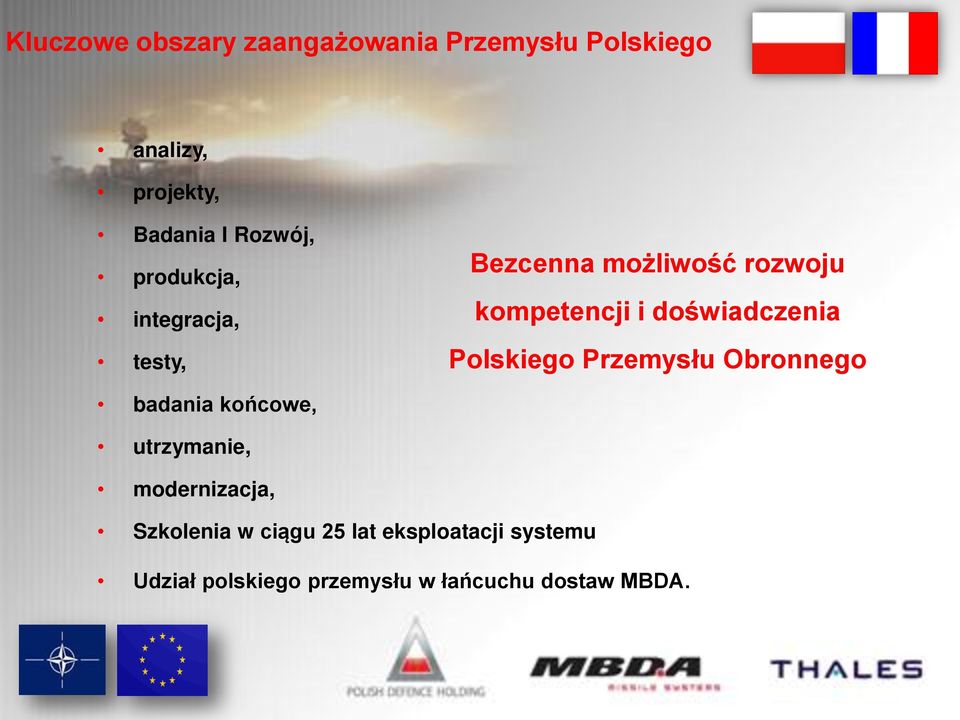 doświadczenia Polskiego Przemysłu Obronnego badania końcowe, utrzymanie,