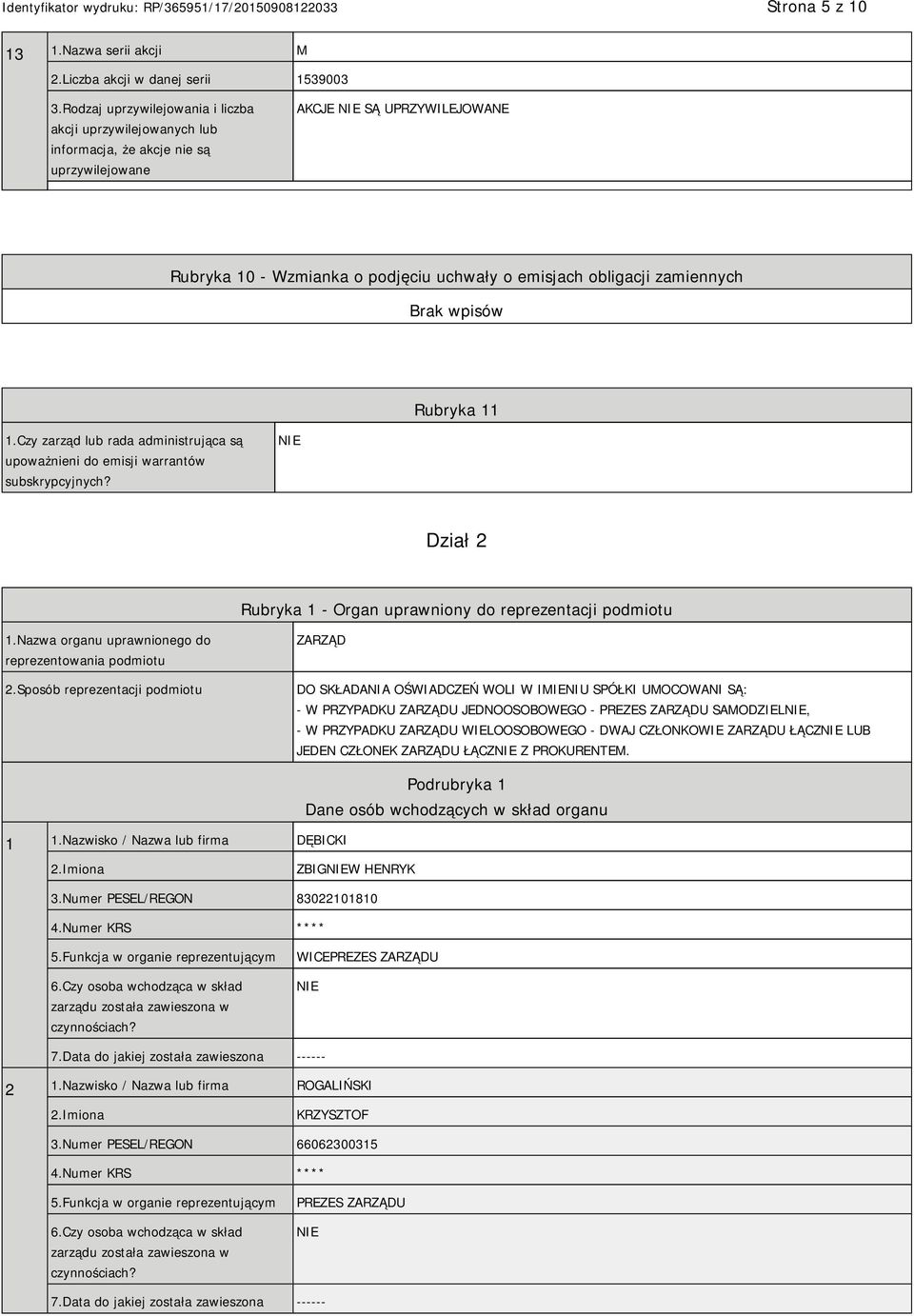 Nazwa organu uprawnionego do reprezentowania podmiotu 2.
