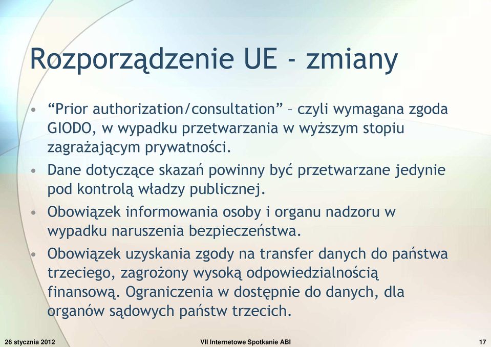 Obowiązek informowania osoby i organu nadzoru w wypadku naruszenia bezpieczeństwa.