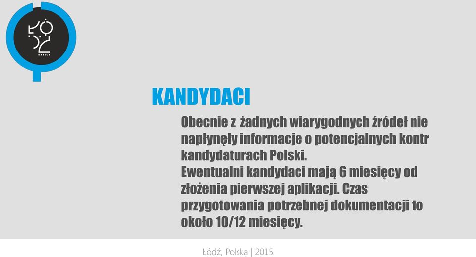 Ewentualni kandydaci mają 6 miesięcy od złożenia pierwszej