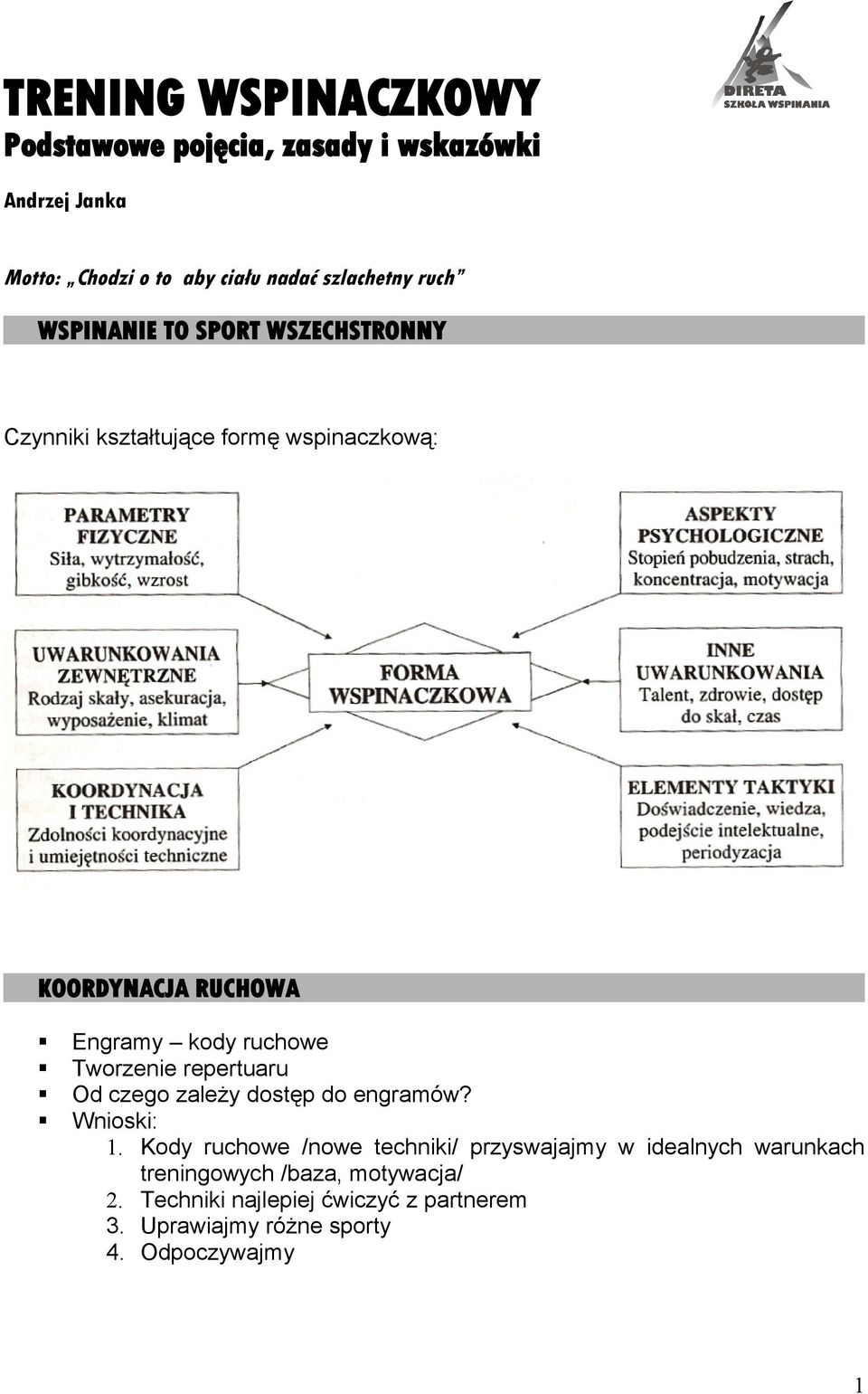 Tworzenie repertuaru Od czego zależy dostęp do engramów? Wnioski: 1.