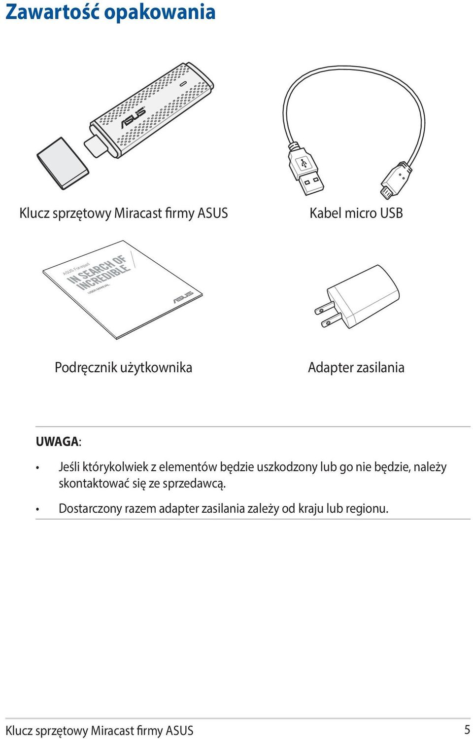 będzie uszkodzony lub go nie będzie, należy skontaktować się ze