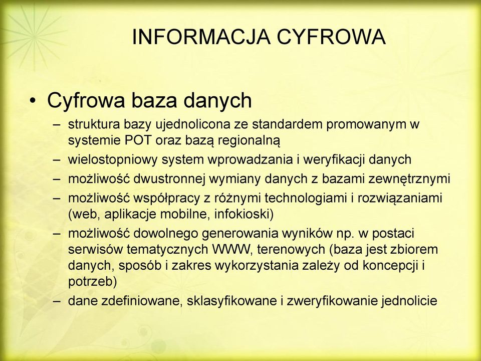 i rozwiązaniami (web, aplikacje mobilne, infokioski) możliwość dowolnego generowania wyników np.