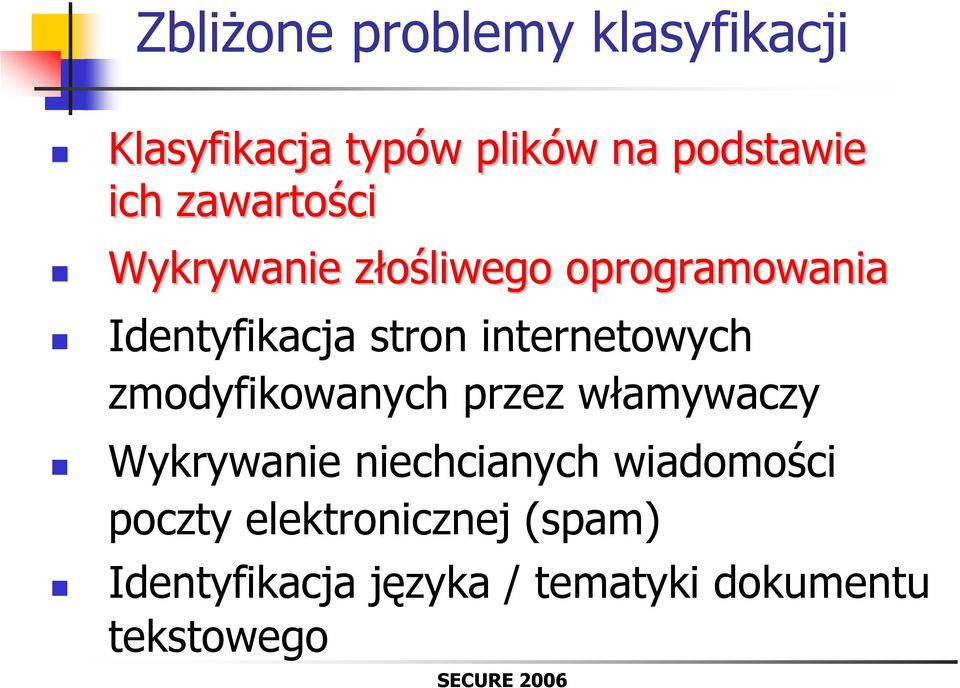 internetowych zmodyfikowanych przez włamywaczy Wykrywanie niechcianych