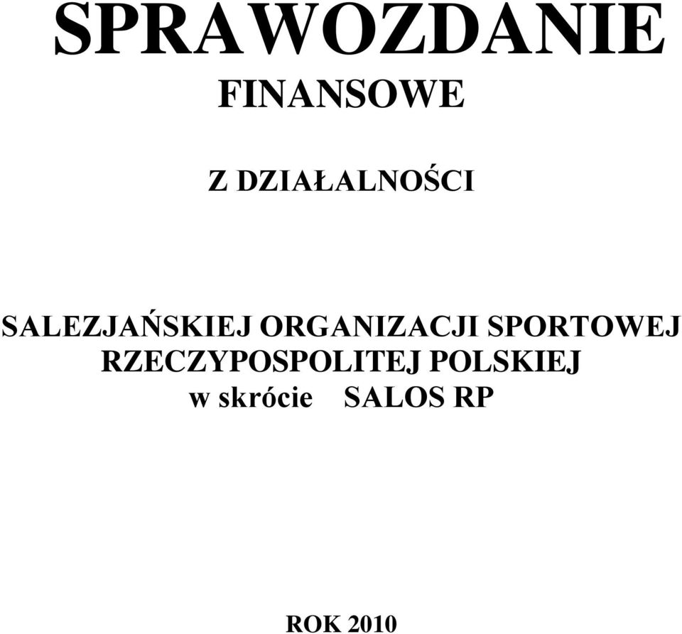 ORGANIZACJI SPORTOWEJ