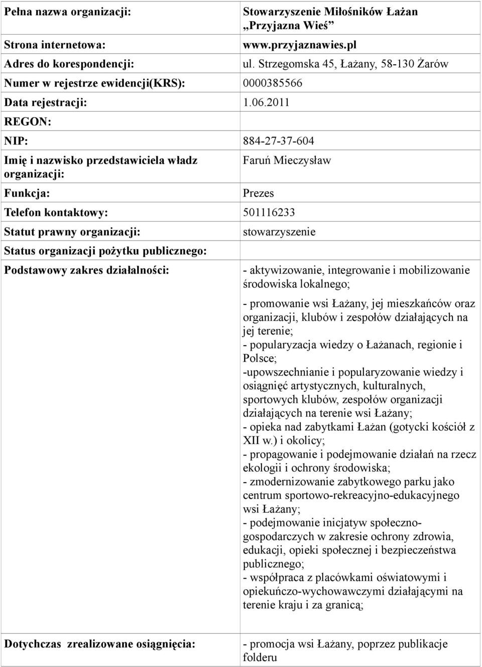 mieszkańców oraz organizacji, klubów i zespołów działających na jej terenie; - popularyzacja wiedzy o Łażanach, regionie i Polsce; -upowszechnianie i popularyzowanie wiedzy i osiągnięć artystycznych,