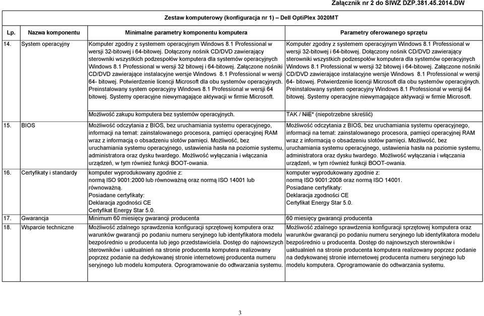 Systemy operacyjne niewymagające aktywacji w firmie Microsoft. Komputer zgodny z systemem operacyjnym Windows 8.1 Professional w 64- bitowej.