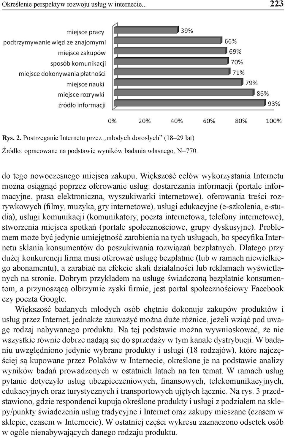 Większość celów wykorzystania Internetu można osiągnąć poprzez oferowanie usług: dostarczania informacji (portale informacyjne, prasa elektroniczna, wyszukiwarki internetowe), oferowania treści