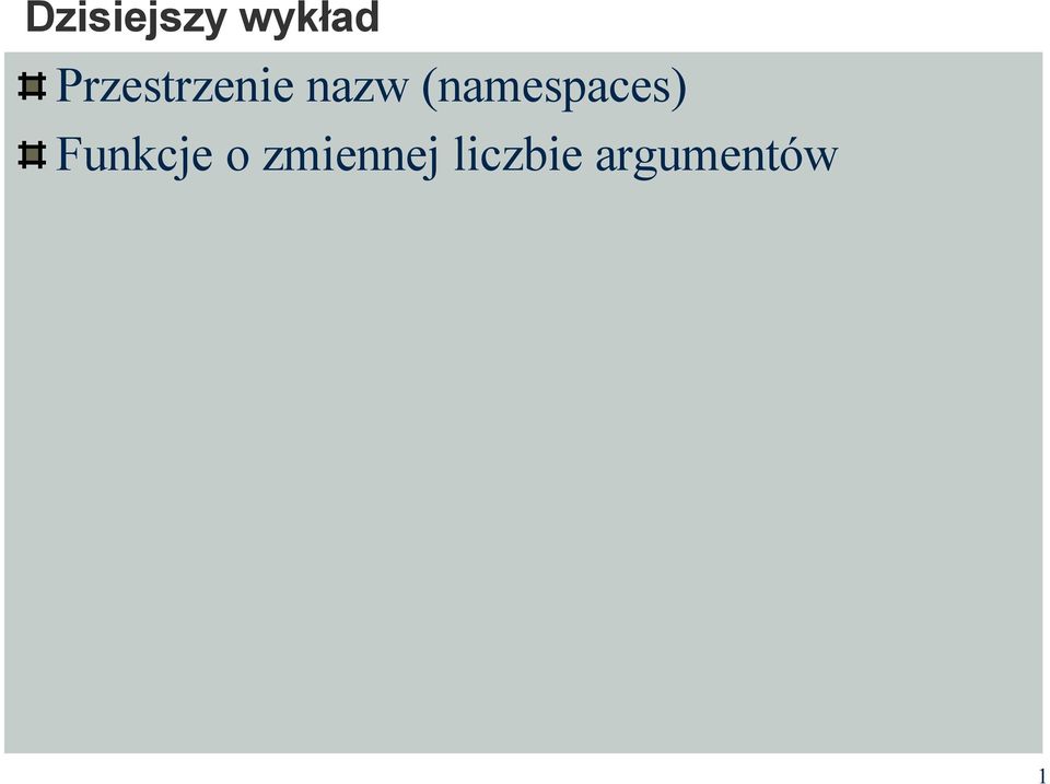 (namespaces) Funkcje