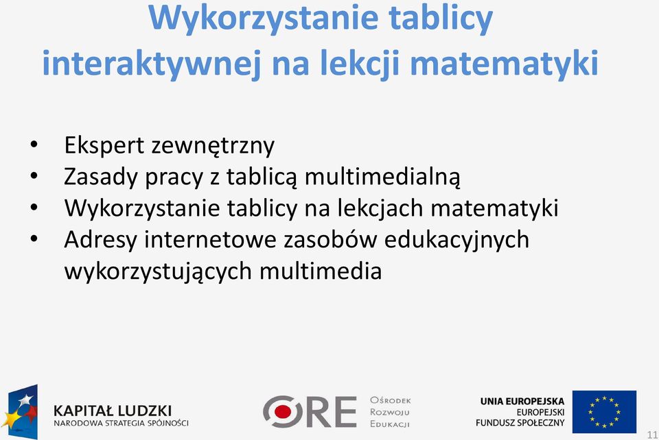 Wykorzystanie tablicy na lekcjach matematyki Adresy