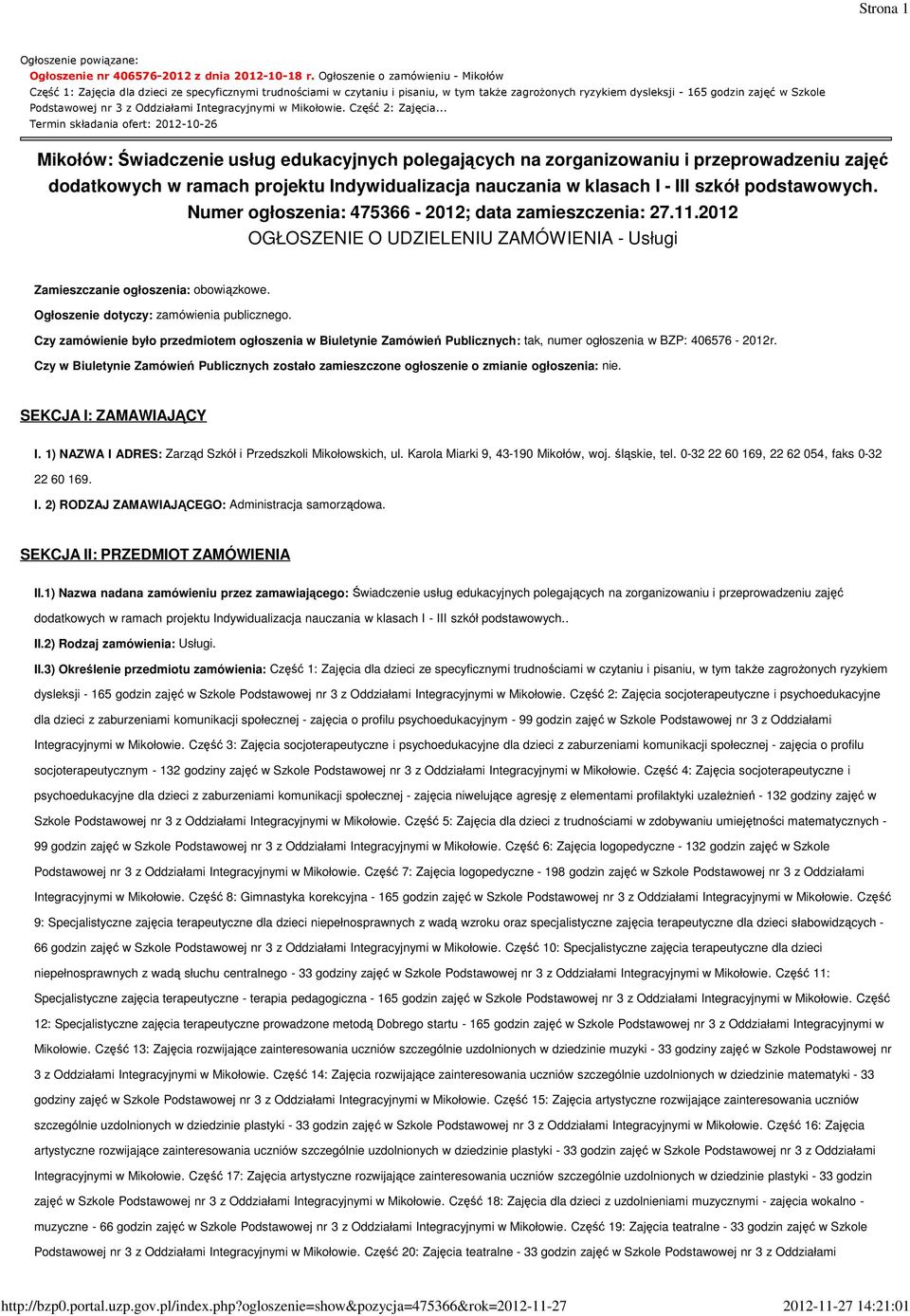 3 z Oddziałami Integracyjnymi w Mikołowie. Część 2: Zajęcia.