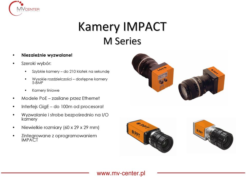 kamery 5-8MP Kamery liniowe Modele PoE zasilane przez Ethernet Interfejs GigE do 100m od