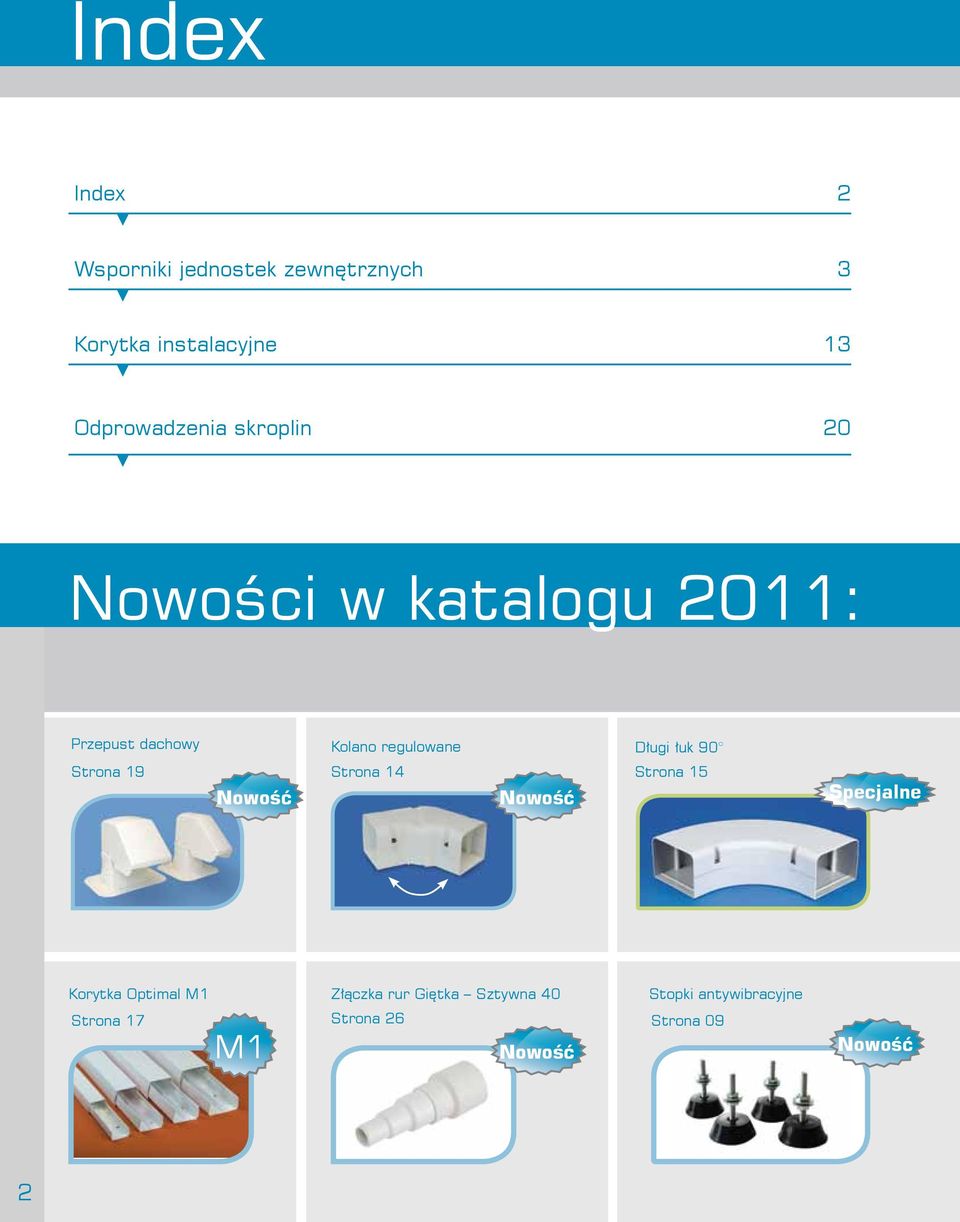 Strona 19 Nowość Strona 14 Strona 15 Nowość Specjalne Korytka Optimal M1 Złączka rur