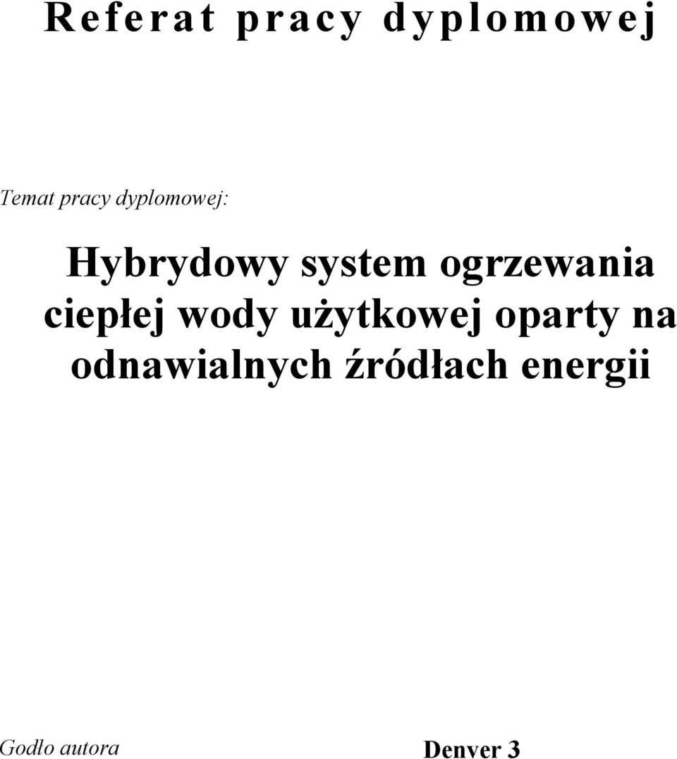 ciepłej wody użytkowej oparty na