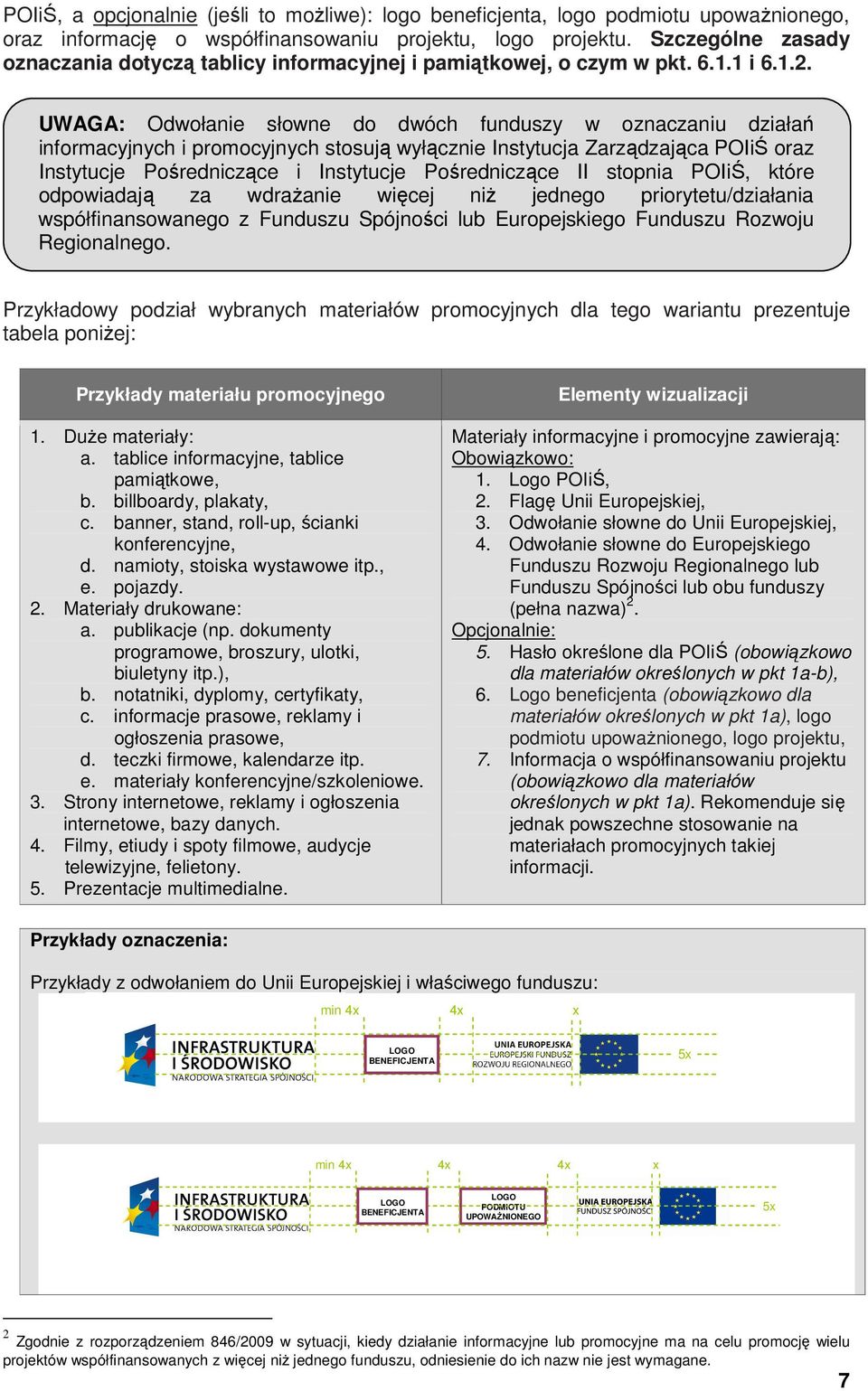 UWAGA: Odwołanie słowne do dwóch funduszy w oznaczaniu działań informacyjnych i promocyjnych stosują wyłącznie Instytucja Zarządzająca POIiŚ oraz Instytucje Pośredniczące i Instytucje Pośredniczące