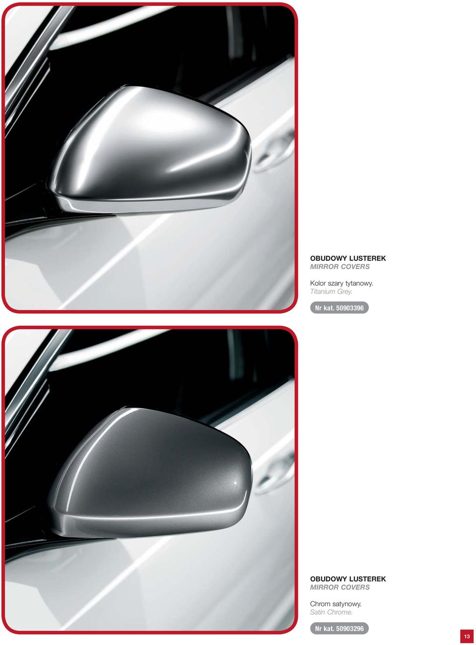 50903396 OBUDOWY LUSTEREK MIRROR COVERS