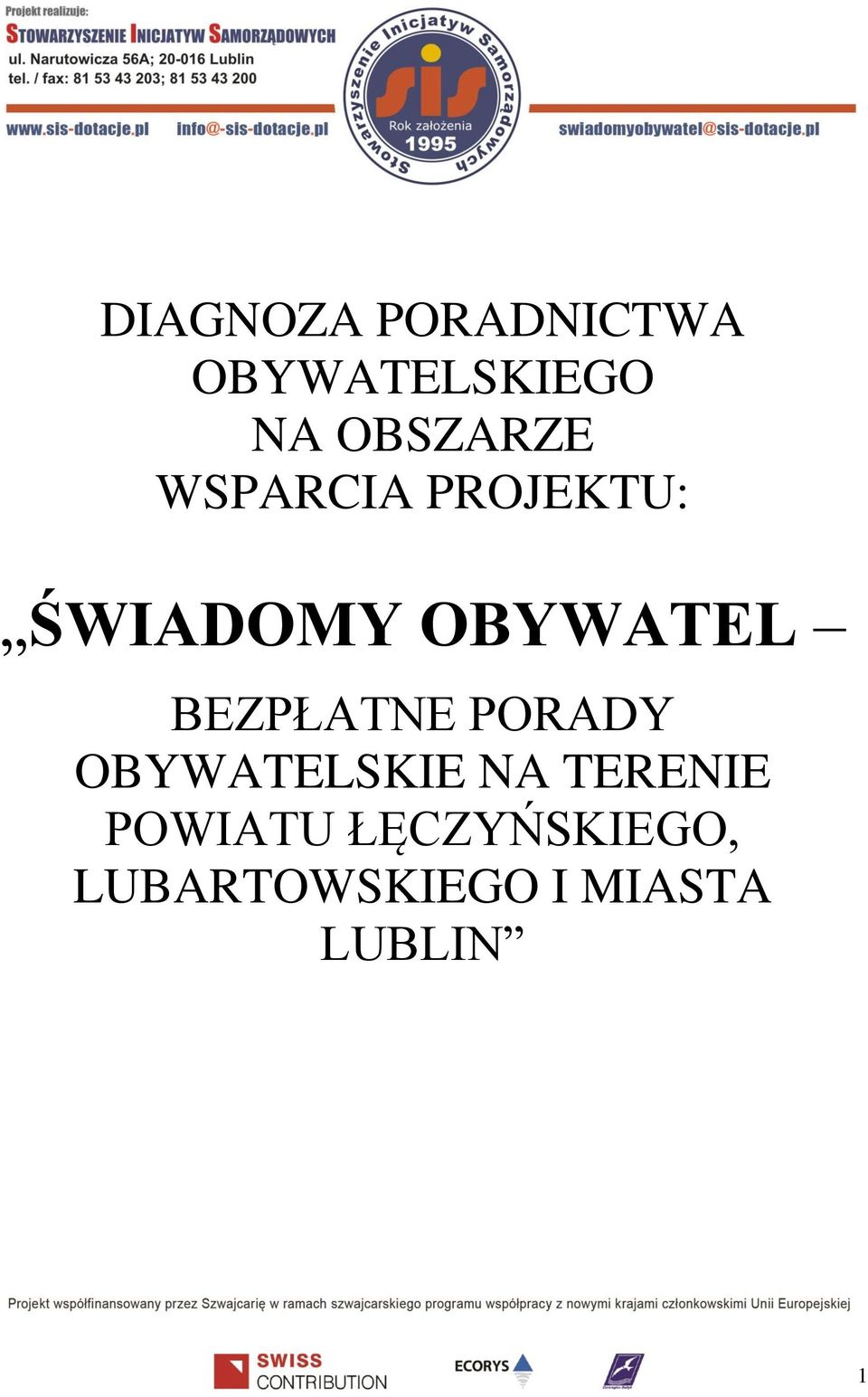 OBYWATEL BEZPŁATNE PORADY OBYWATELSKIE NA