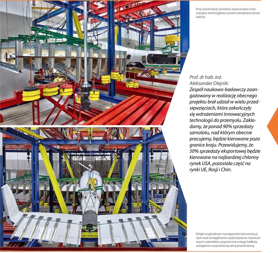 technologii do przemysłu. Zakładamy, że ponad 90% sprzedaży samolotu, nad którym obecnie pracujemy, będzie kierowane poza granice kraju.
