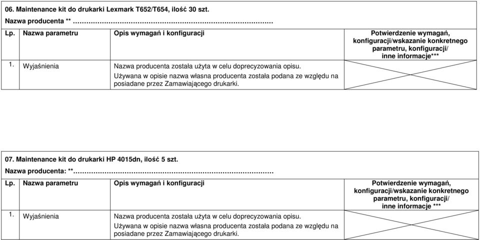 Wyjaśnienia Nazwa producenta została uŝyta w celu doprecyzowania opisu.