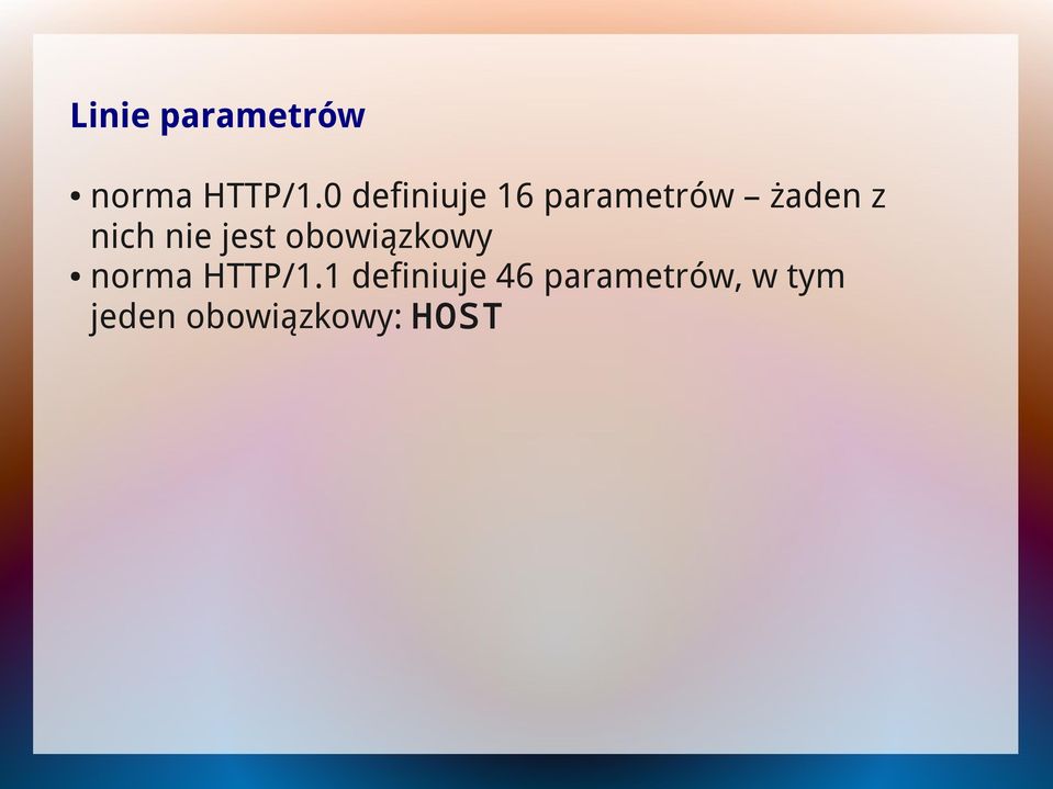 nie jest obowiązkowy norma HTTP/1.