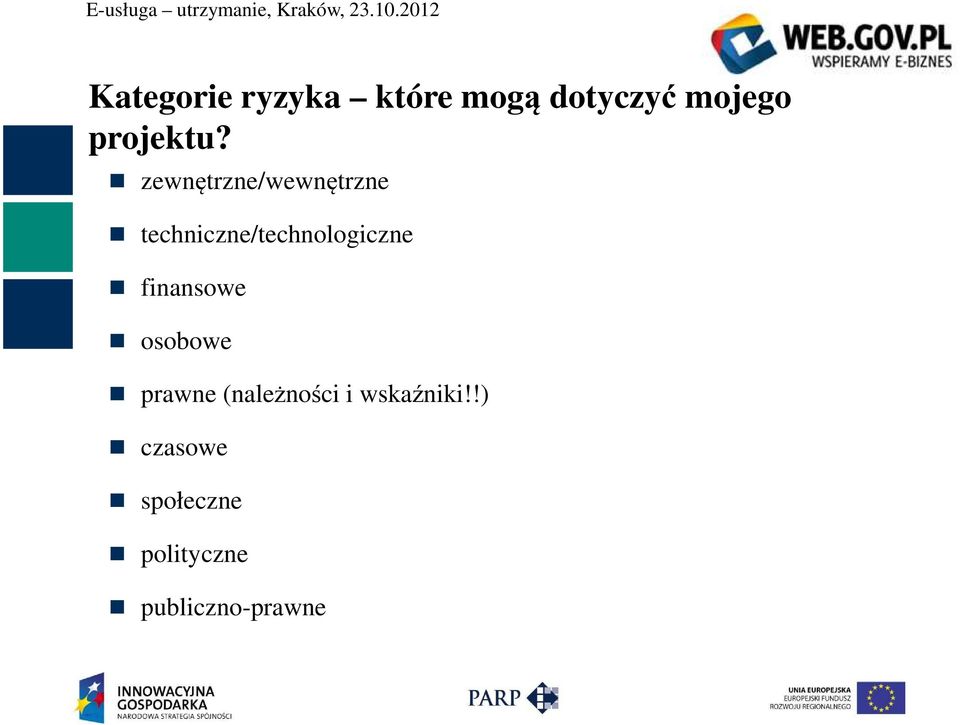 zewnętrzne/wewnętrzne techniczne/technologiczne