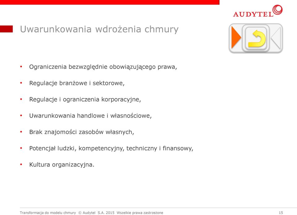 własnościowe, Brak znajomości zasobów własnych, Potencjał ludzki, kompetencyjny, techniczny i