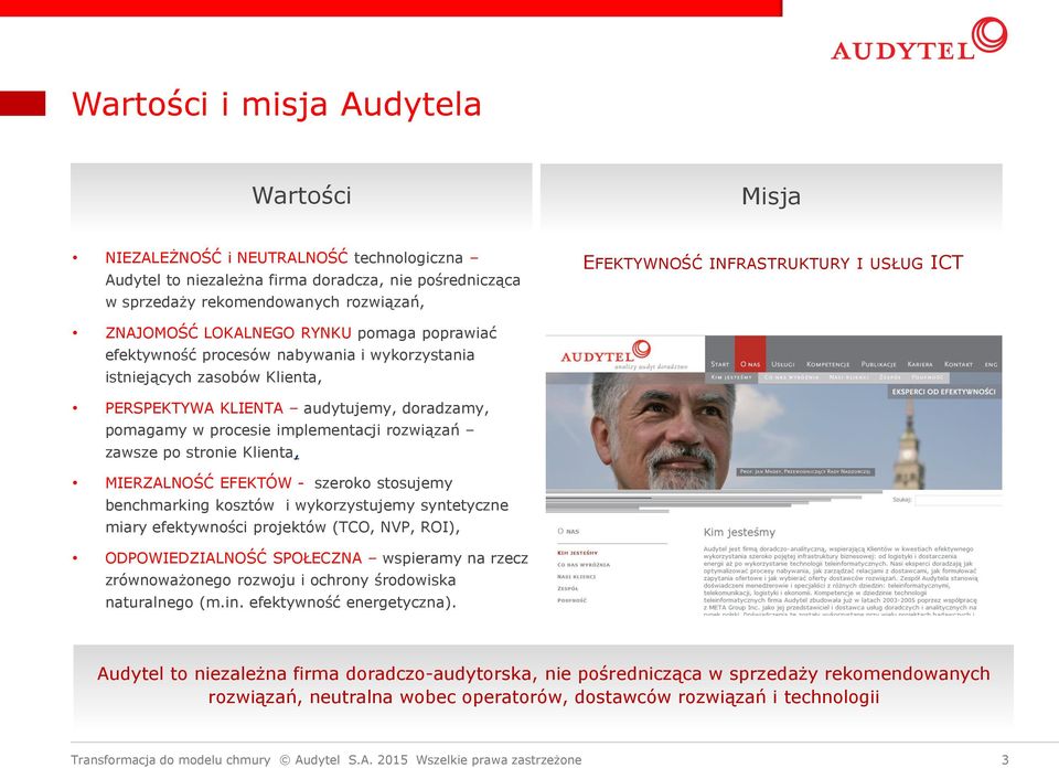 w procesie implementacji rozwiązań zawsze po stronie Klienta, MIERZALNOŚĆ EFEKTÓW - szeroko stosujemy benchmarking kosztów i wykorzystujemy syntetyczne miary efektywności projektów (TCO, NVP, ROI),