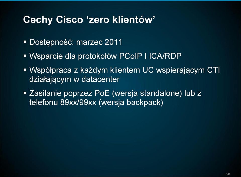 wspierającym CTI działającym w datacenter Zasilanie poprzez