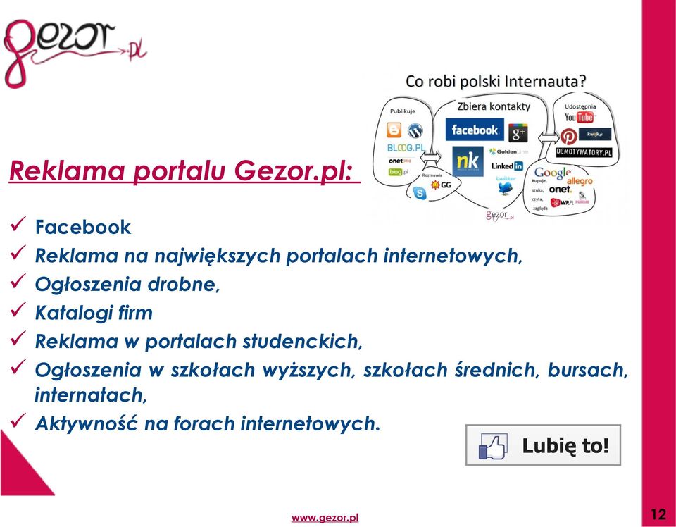 Ogłoszenia drobne, Katalogi firm Reklama w portalach