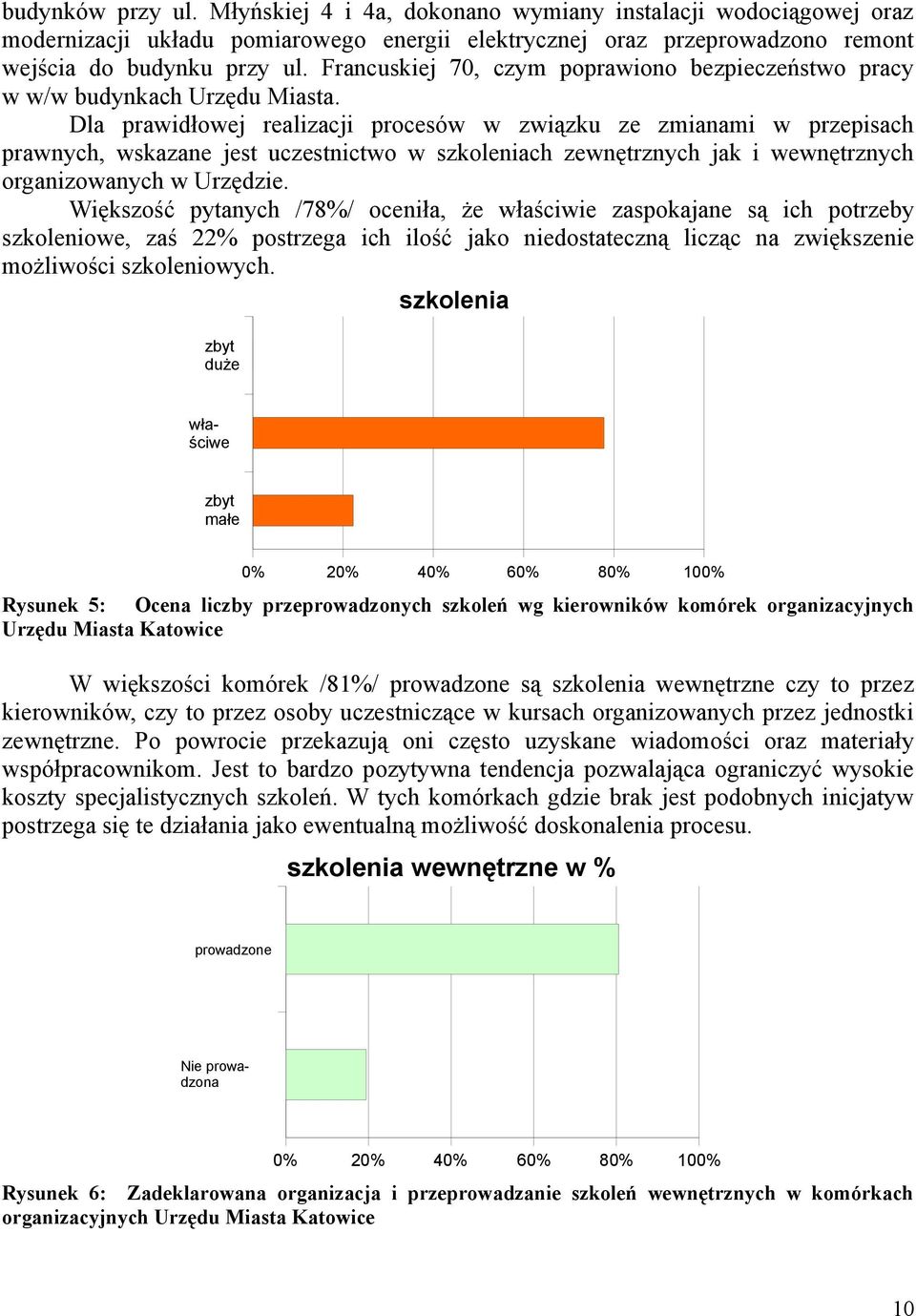 Dla prawidłowej realizacji procesów w związku ze zmianami w przepisach prawnych, wskazane jest uczestnictwo w szkoleniach zewnętrznych jak i wewnętrznych organizowanych w Urzędzie.