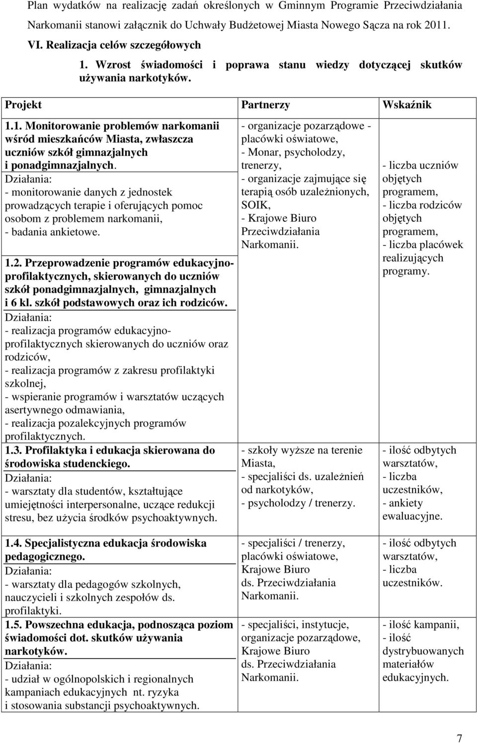 - monitorowanie danych z jednostek prowadzących terapie i oferujących pomoc osobom z problemem narkomanii, - badania ankietowe. 1.2.